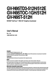 Gigabyte GV-N95TD3-512H Manual