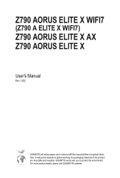 Gigabyte Z790 AORUS ELITE X WIFI7 User Manual