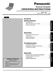 Panasonic CF51ABLEAKM CF51ABLBAKM User Guide