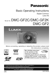 Panasonic DMC-GF2KK Operating Instructions