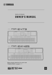 Yamaha PSR-EW425 PSR-E473/PSR-EW425 Owners Manual