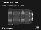 Canon EF 16-35mm f/2.8L III USM EF16-35mm f/2.8L III USM Instructions