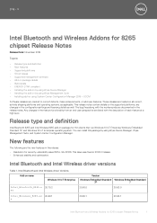 Dell Wyse 7010 Intel Bluetooth and Wireless Addons for 8265 chipset Release Notes