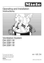 Miele DA 5321 W Operating and Installation manual