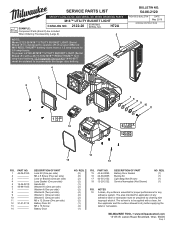 Milwaukee Tool M18 Utility Bucket Light Service Parts List