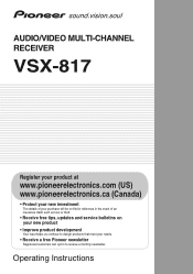 Pioneer VSX-817-K Owner's Manual