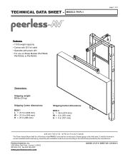 Sharp PN-PL1 Peerless Specification Sheet - Power Lift for use with Peerless Video Wall Mounting Systems