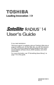 Toshiba L45W-C4301K Satellite Radius 14 (Satellite/Satellite Pro E40W-C Series) Windows 8.1 User's Guide