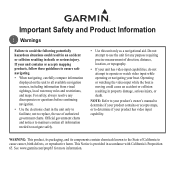 Garmin GPSMAP 531/531s Important Safety and Product Information