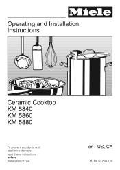 Miele KM 5880 Operating and Installation manual