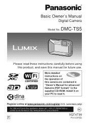 Panasonic DMC-SZ8K Owners Manual