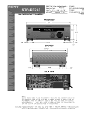 Sony STR-DE945 Dimensions Diagram