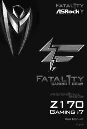 ASRock Fatal1ty Z170 Professional Gaming i7 User Manual