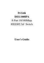 D-Link DES-1008PA Product Manual