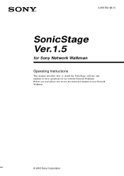 Sony MZ-NF610 SonicStage v1.5 Operating Instructions