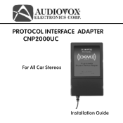 Audiovox CNP2000UC Installation Guide