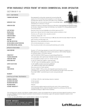 LiftMaster VFOH VFOH Product Data Sheet - English
