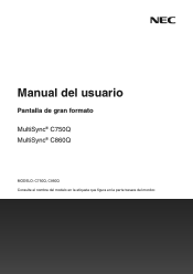 Sharp C860Q NEC MultiSync  C750Q and C860Q User Manual Spanish
