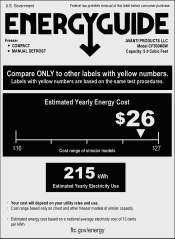 Avanti MCCF5WI Energy Guide Label