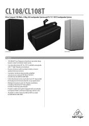 Behringer EUROCOM CL108T Specifications Sheet