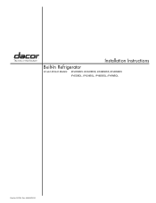 Dacor IF48DBOL Installation Instructions