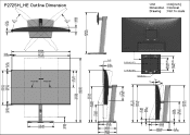 Dell P2725H Monitor Outline Dimensions