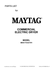 Maytag MDE17CSAYW Parts List