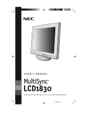NEC LCD1830 MultiSync LCD1830 User's Manual