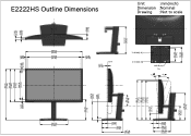 Dell E2222HS Outline Dimension Guide