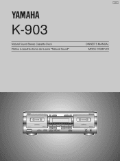 Yamaha K-903 Owner's Manual