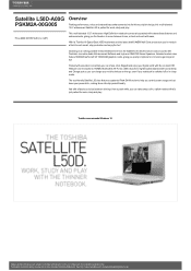 Toshiba L50 PSKM2A-00G005 Detailed Specs for Satellite L50 PSKM2A-00G005 AU/NZ; English