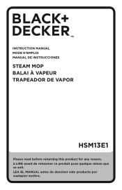 Black & Decker HSM13E1 Instruction Manual