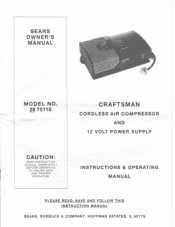 Craftsman 75116 Instruction Manual