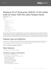 Dell Wyse 7040 Windows 10 IoT Enterprise WIE10 v11.03 unified build for thin client Release Notes