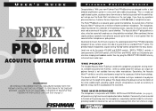 Fender Prefix Pro Blend Owners Manual