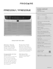 Frigidaire FFRE1233UE Product Specifications Sheet