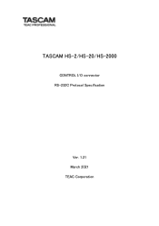 TASCAM HS-20 HS-20 HS-2000 documentation