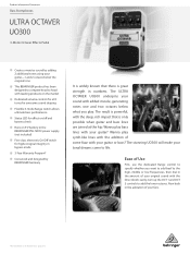 Behringer UO300 Product Information Document