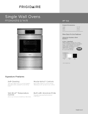 Frigidaire FFGW2425QS Product Specifications Sheet