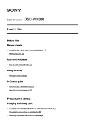 Sony DSC-WX500 Help Guide (Printable PDF)