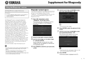 Yamaha RX-Vx71 RX-Vx71 Supplement for Rhapsody