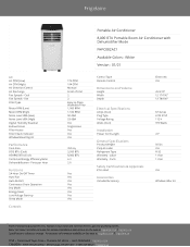 Frigidaire FHPC082AC1 Product Specifications Sheet