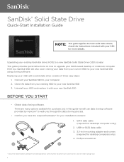 SanDisk SD6XA-020G-000000 Quick Installation Guide