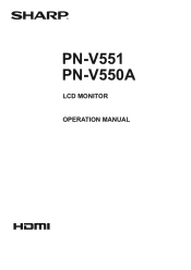 Sharp PN-V550A PN-V550A Operation Manual