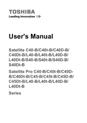 Toshiba Satellite L40Dt Users Manual Canada; English