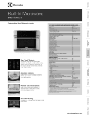 Electrolux EW27SO60LS Product Specifications Sheet (English)