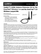Vaddio EasyTALK Wireless USB Mic System EasyTalk Wireless Lavalier Antenna Extension Kit Quick Start Guide