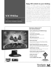 ViewSonic VX1940W VX1940w Spec Sheet