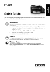Epson ET-4550 Quick Guide and Warranty