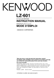 Kenwood LZ-601 User Manual